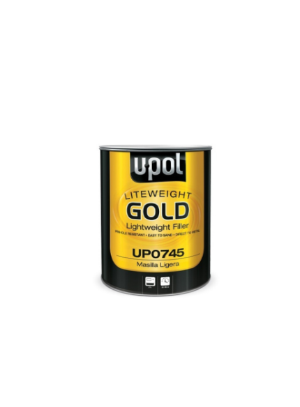 U-POL: LITEWEIGHT GOLD BODY FILLER (3 LITER) W/HARDNER