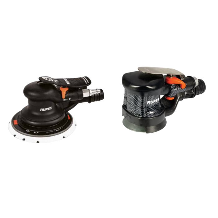 Random orbital palm pneumatic sander with 125mm pad & 9mm orbit - Rupes  tools