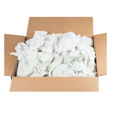 MILL: TOWELS CUT 1/3 (50 LB) WHITE (CUT UP BATH TOWELS)